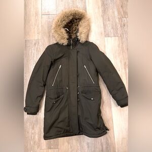 Stylish Zara Parka - Leopard Print Lining - Size S